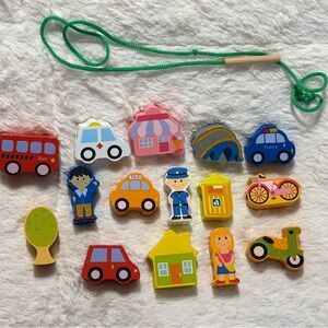 Melissa & Doug Vibrant Wooden Lacing Toy Set for Kids